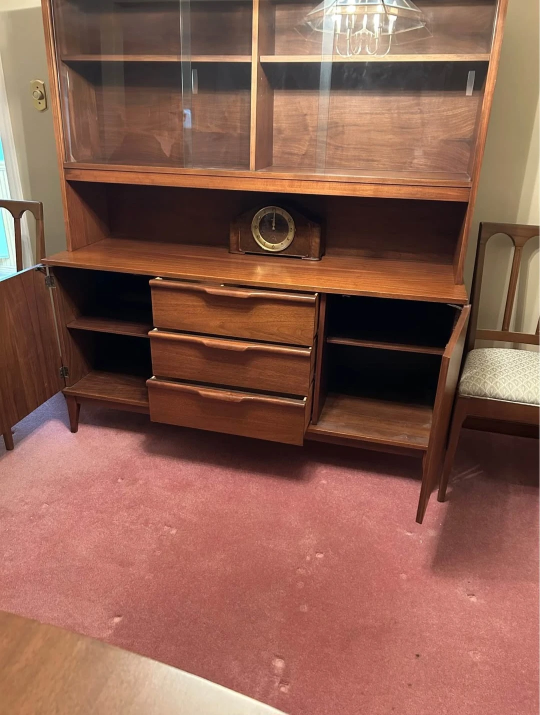 Solid Walnut Wood Vintage Mid-Century Modern Dinning Room Set - photo 3