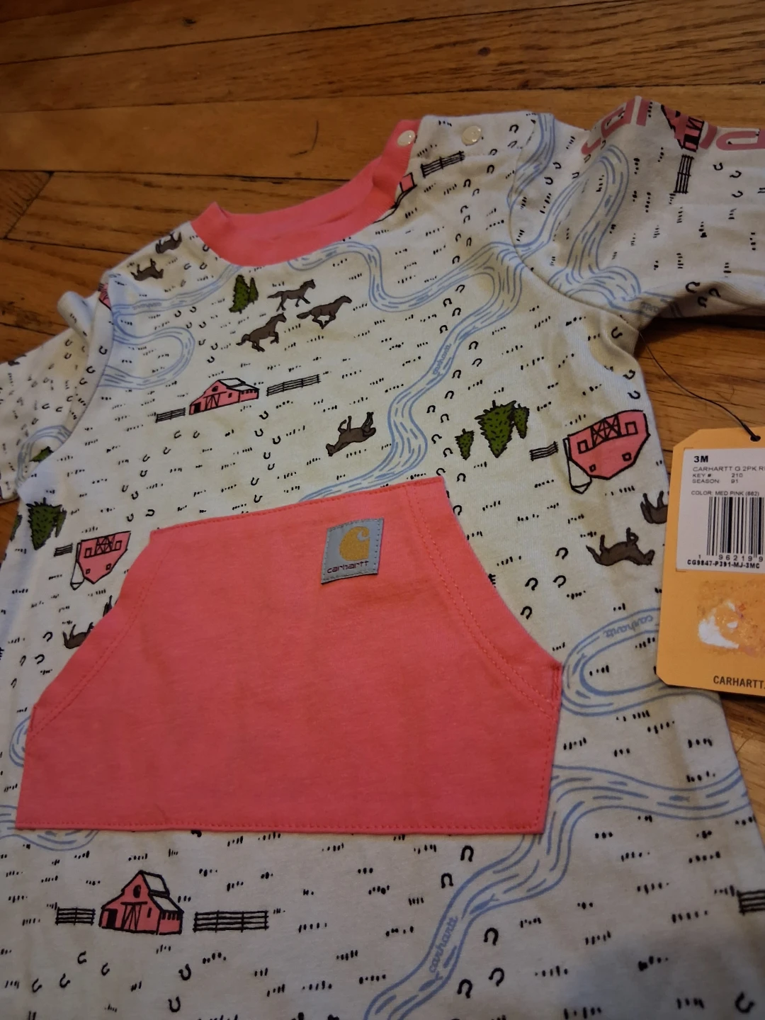 New Carhartt 3M Romper - Med Pink - photo 3