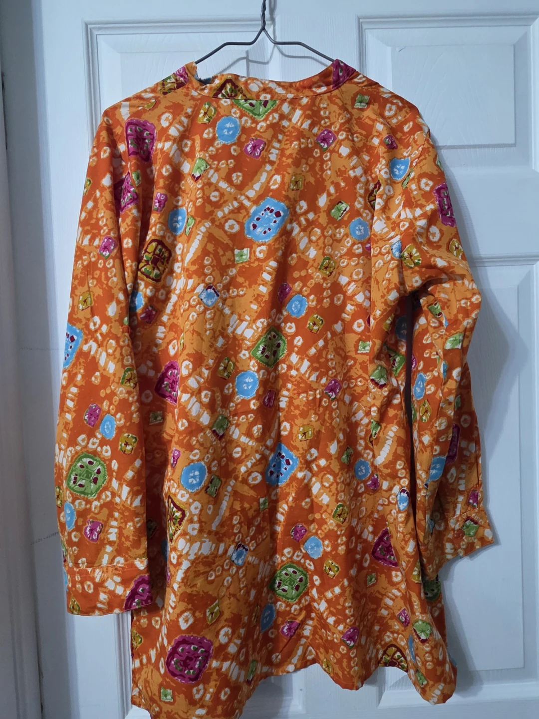 Neetu's Orange Patterned Blouse - Size XL
