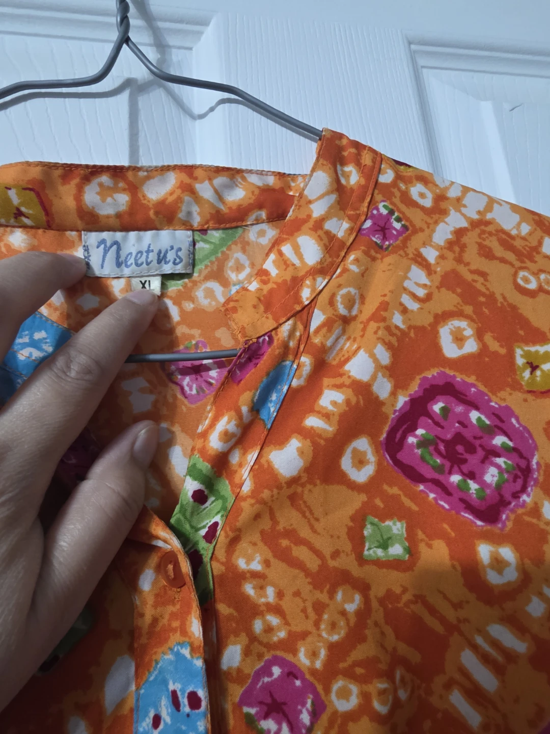 Neetu's Orange Patterned Blouse - Size XL - photo 4