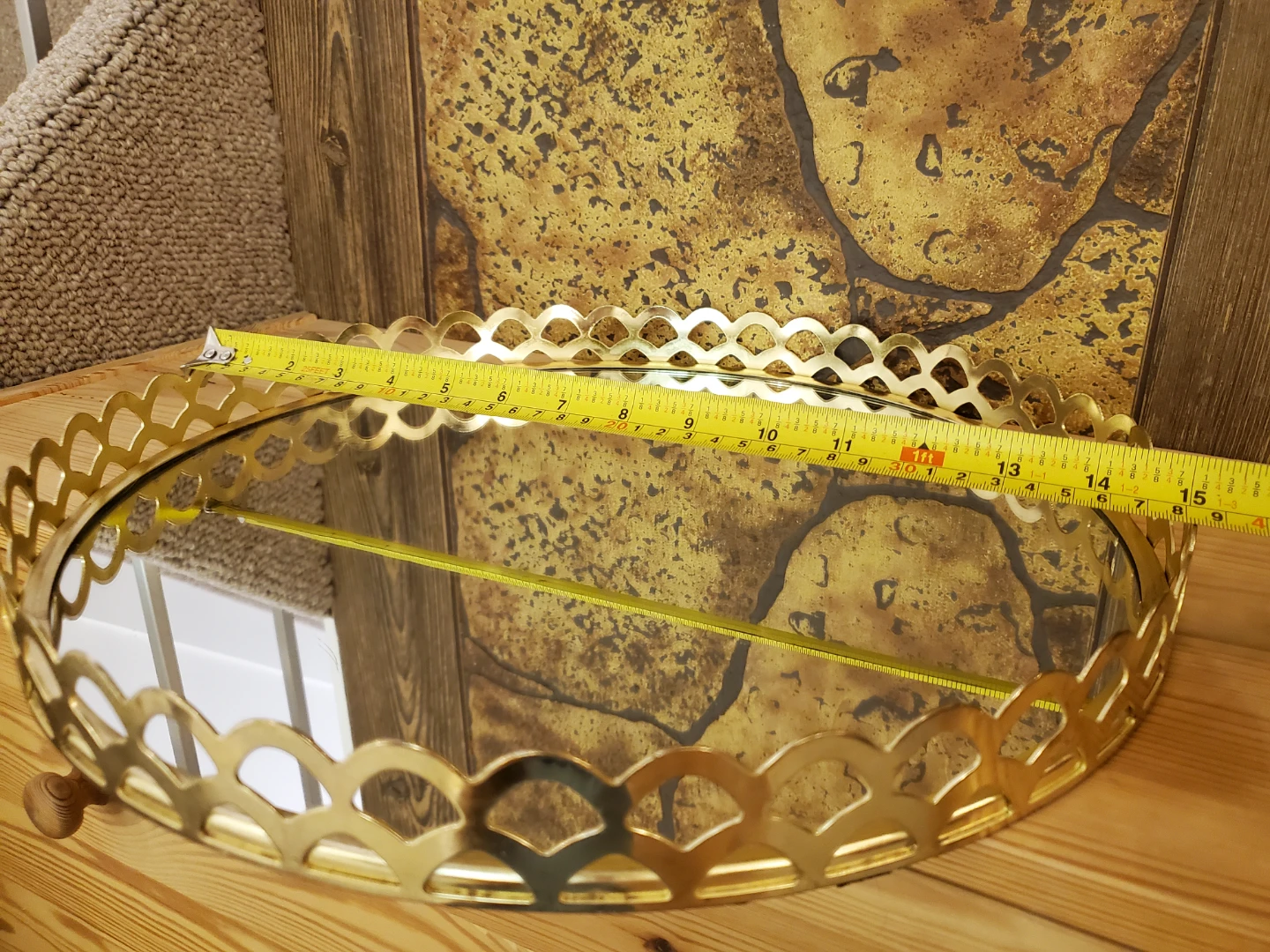 Gold Decorative Mirror Tray - photo 2