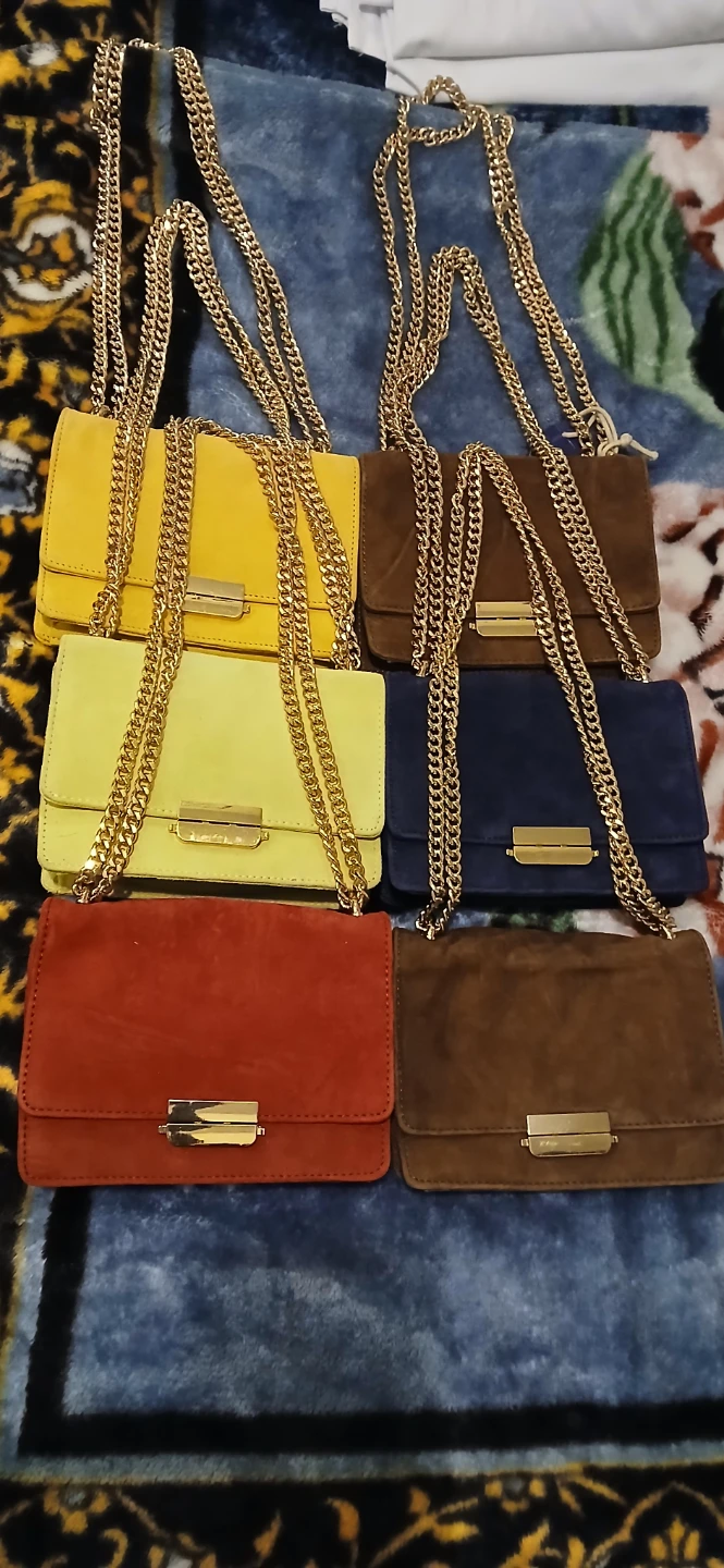 Suede Clutch Purses with Gold Chain - photo 2