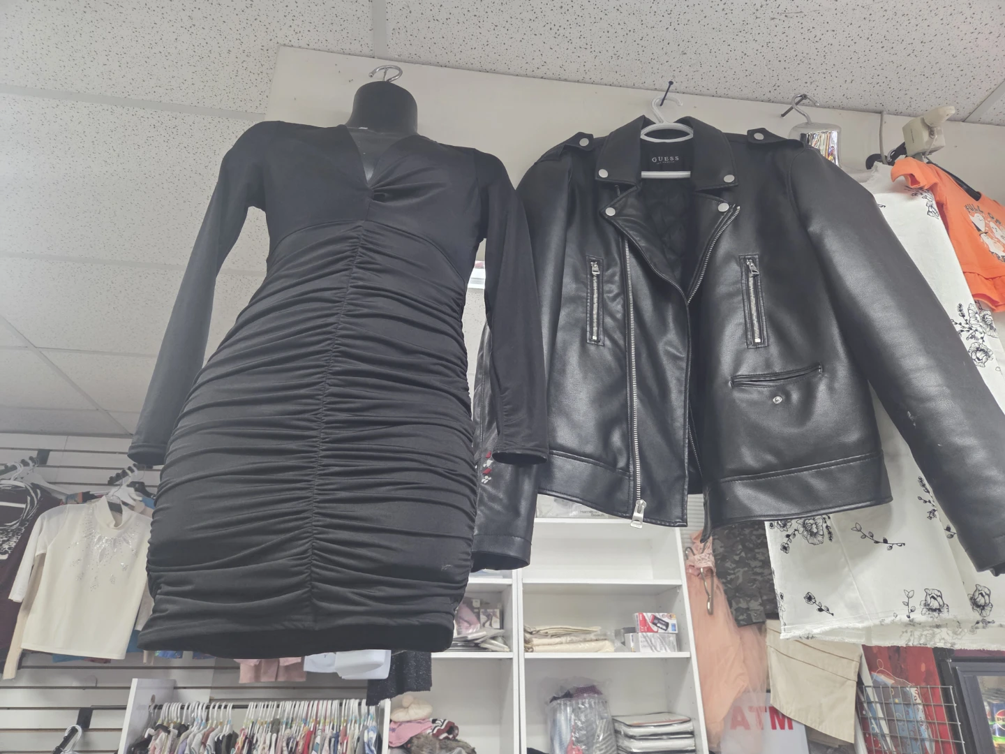 Guess Black Faux Leather Jacket