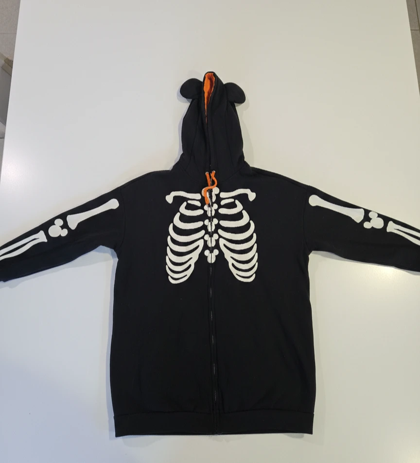 Skeleton Print Zip-Up Hoodie with Ears. Size XL. Port moody - photo 2