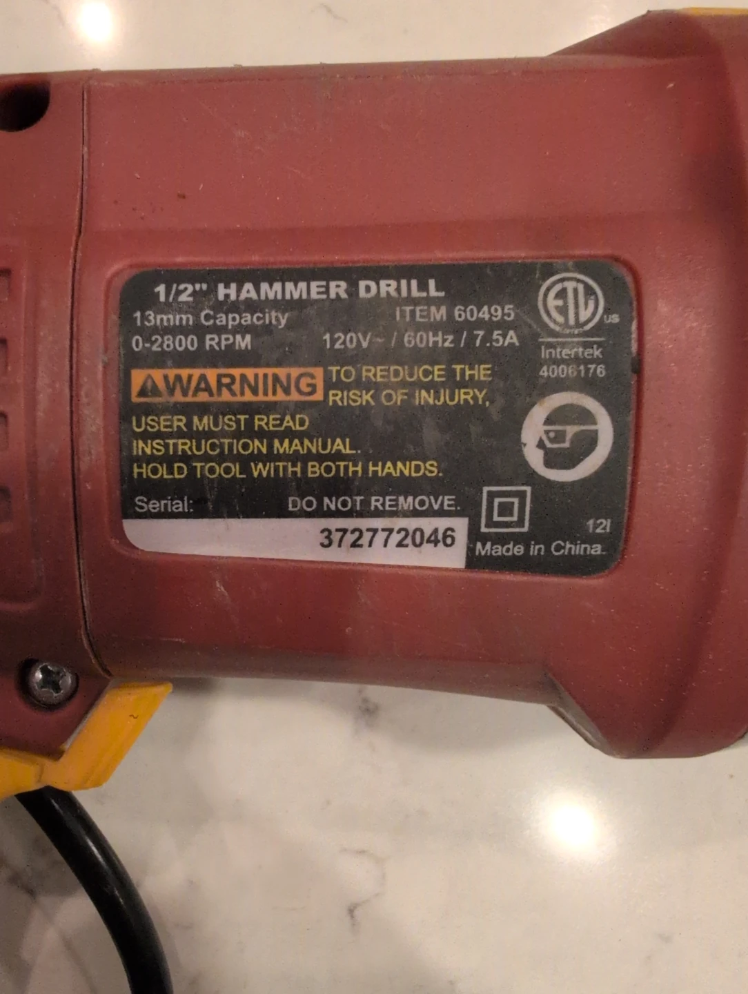 Chicago Electric 1/2" Hammer Drill - photo 2