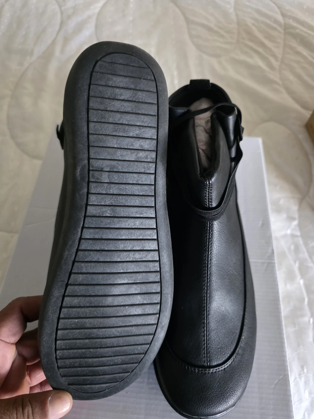 Comfort Wide Width Black Ankle Boots