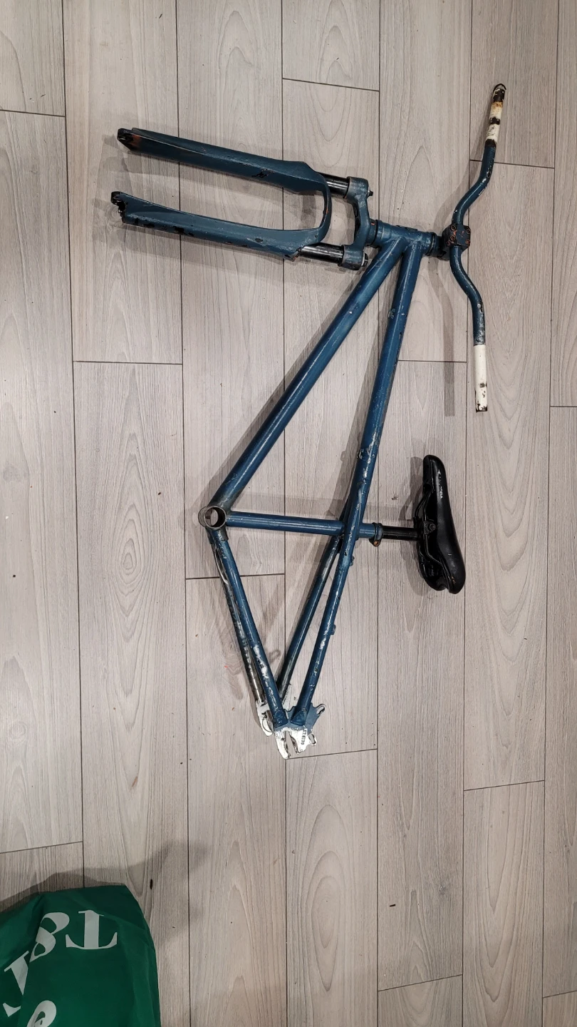 Blue Bicycle Frame with Seat