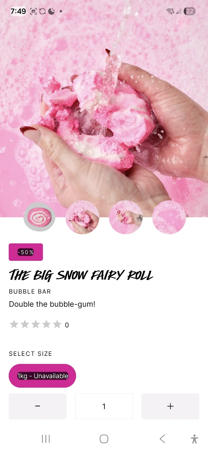 Lush The Big Snow Fairy Roll Bubble Bar
