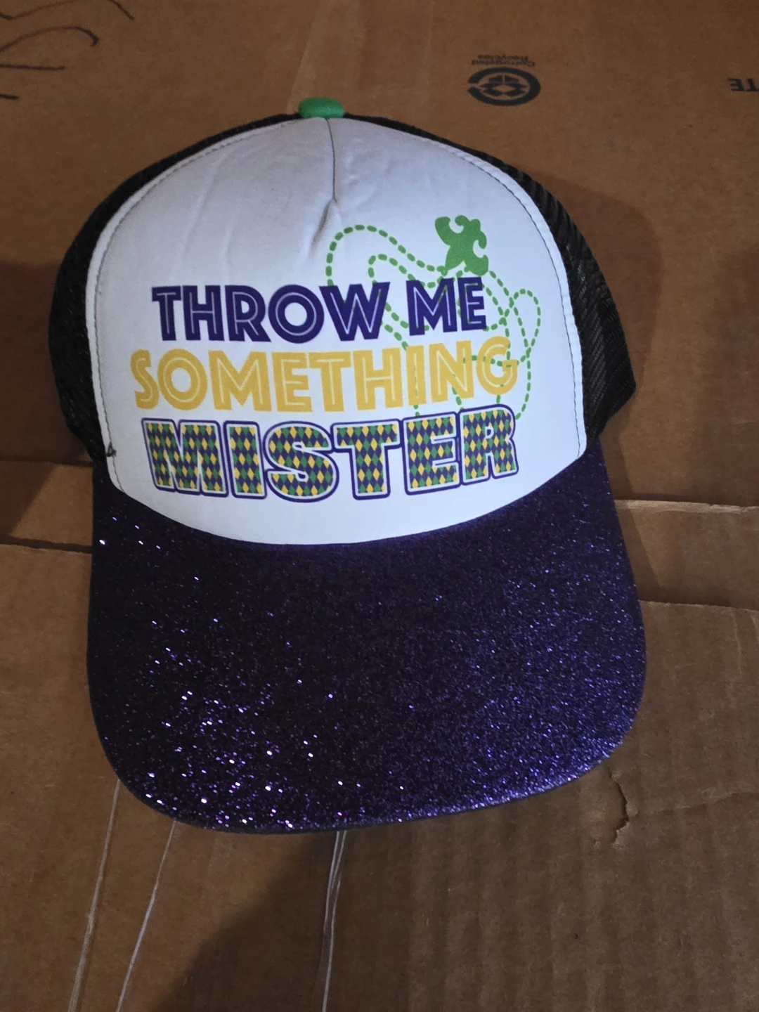 Mardi Gras Trucker Hat - Throw Me Something Mister!
