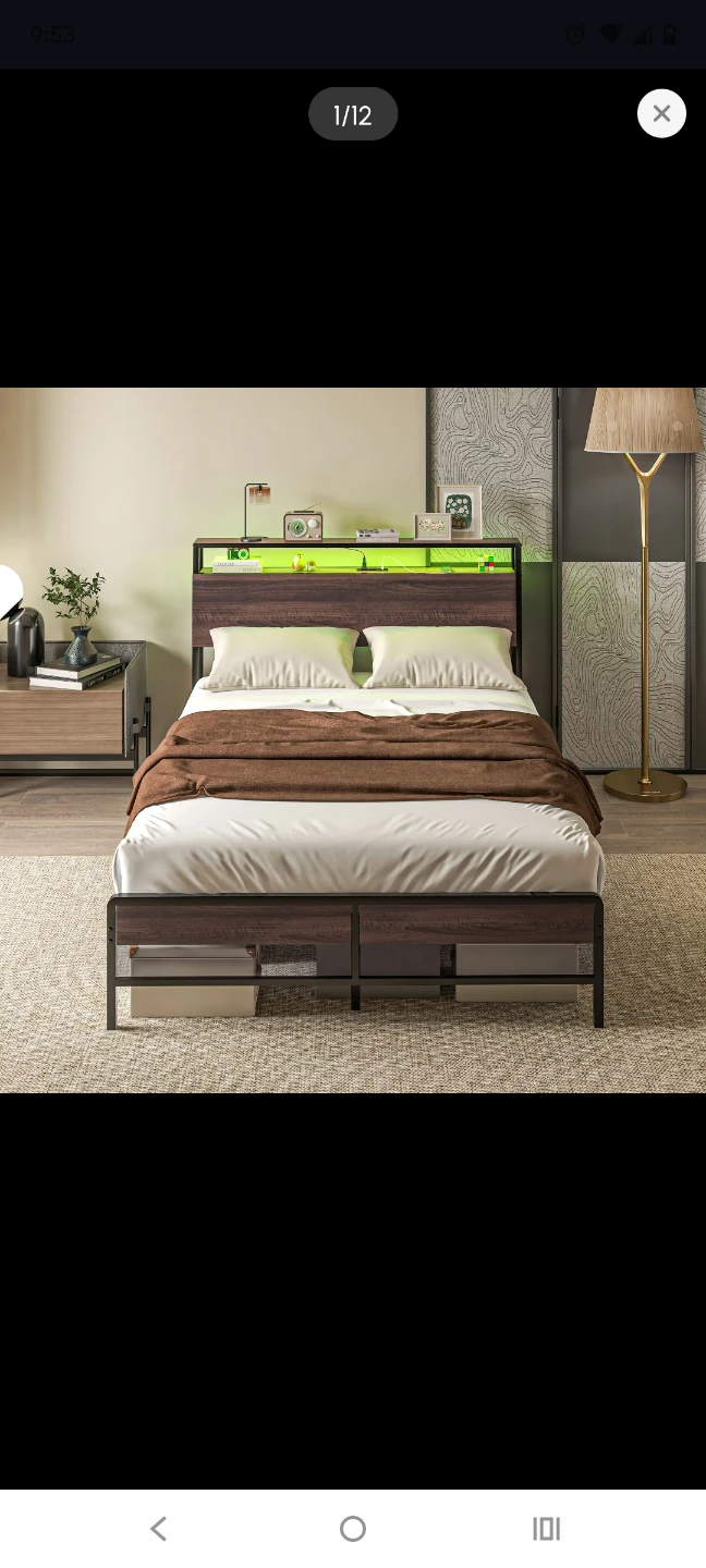Full Size Bed Frame with LED Headboard - photo 3