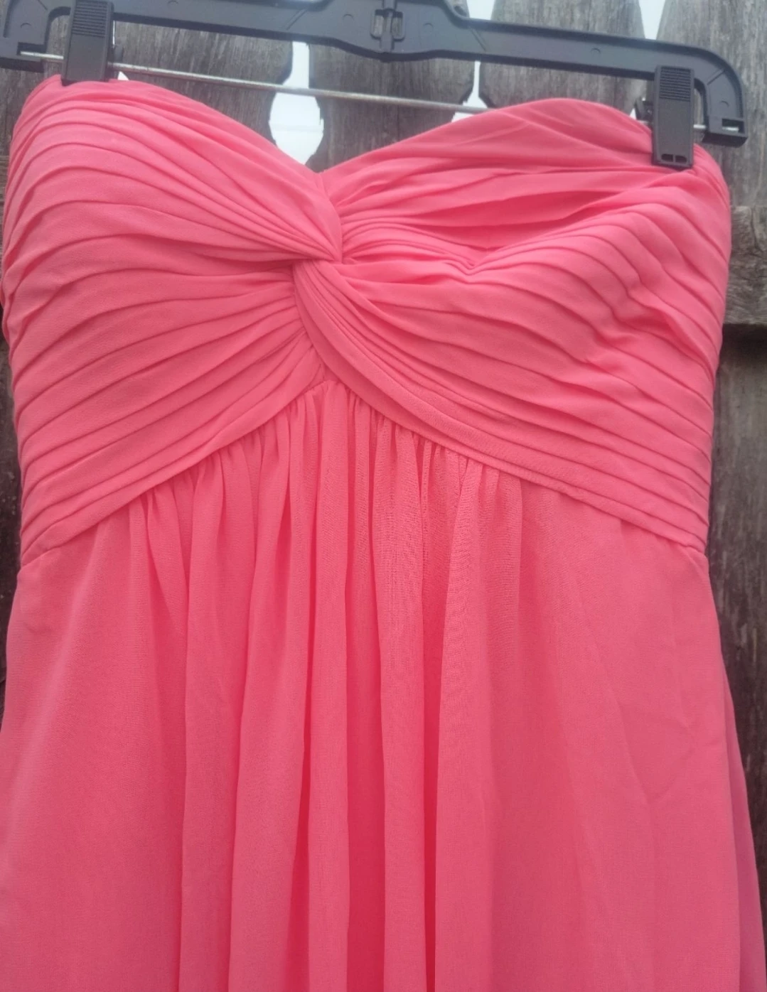Bill Levkoff Strapless Chiffon Prom Dress Size 8 Coral - photo 2