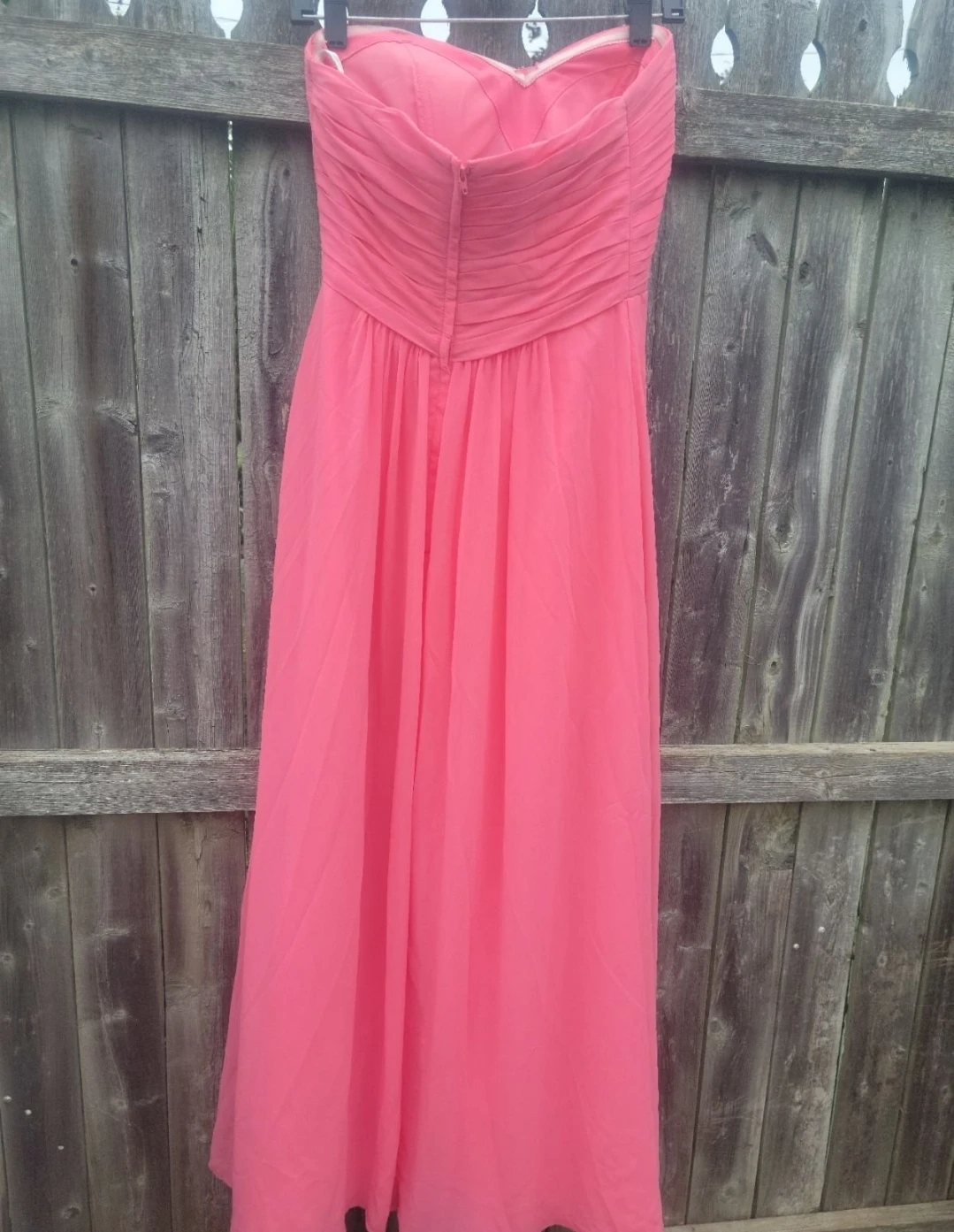 Bill Levkoff Strapless Chiffon Prom Dress Size 8 Coral - photo 3