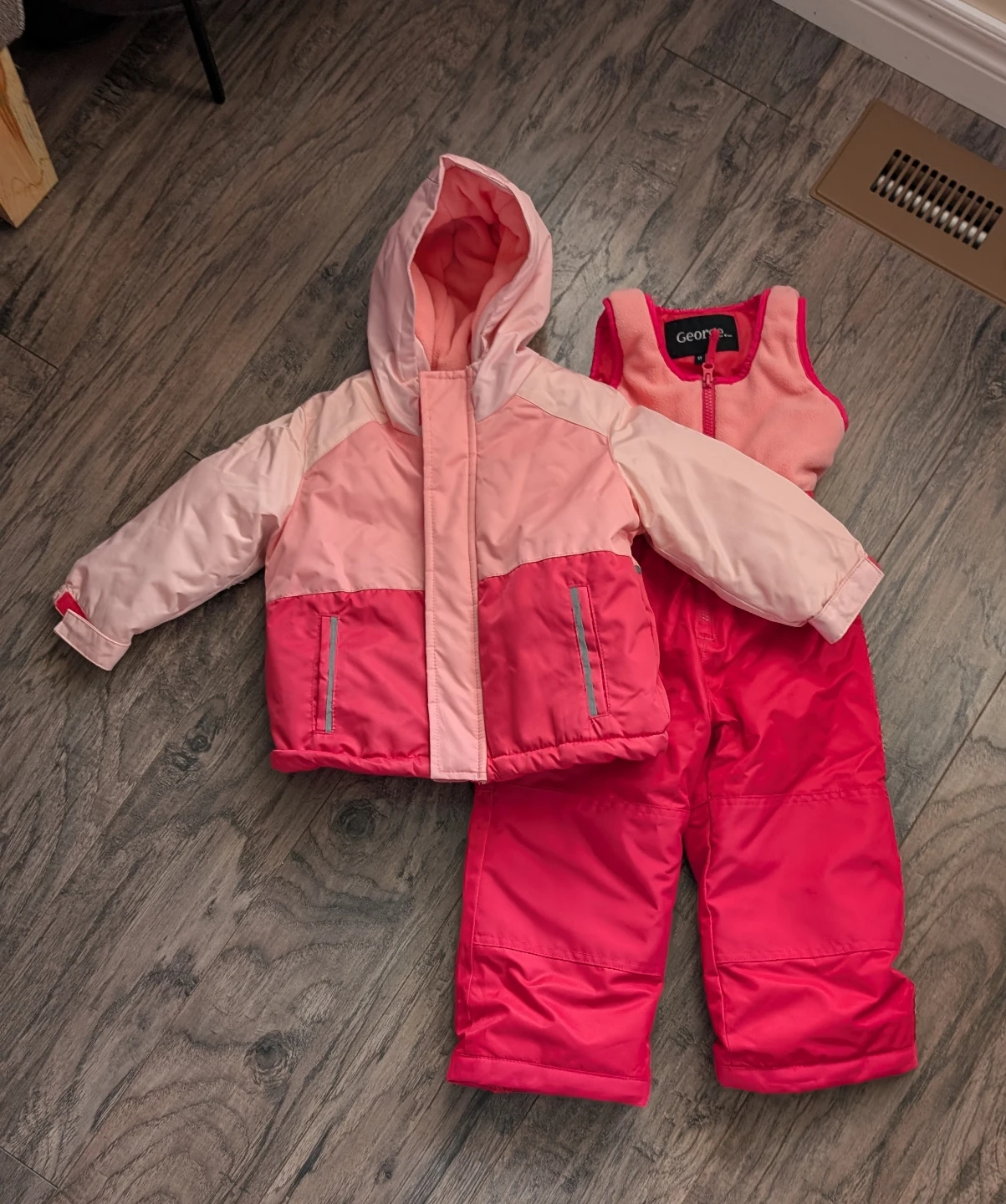 George 3T Snowsuit - Pink & Red