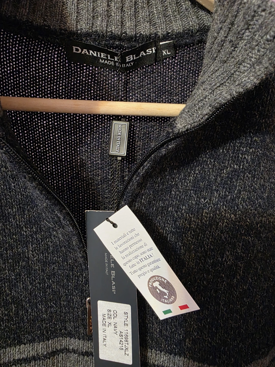 Daniele Blasi Men's 1/4 Zip Sweater XL Wool Blend made in Italy - photo 3
