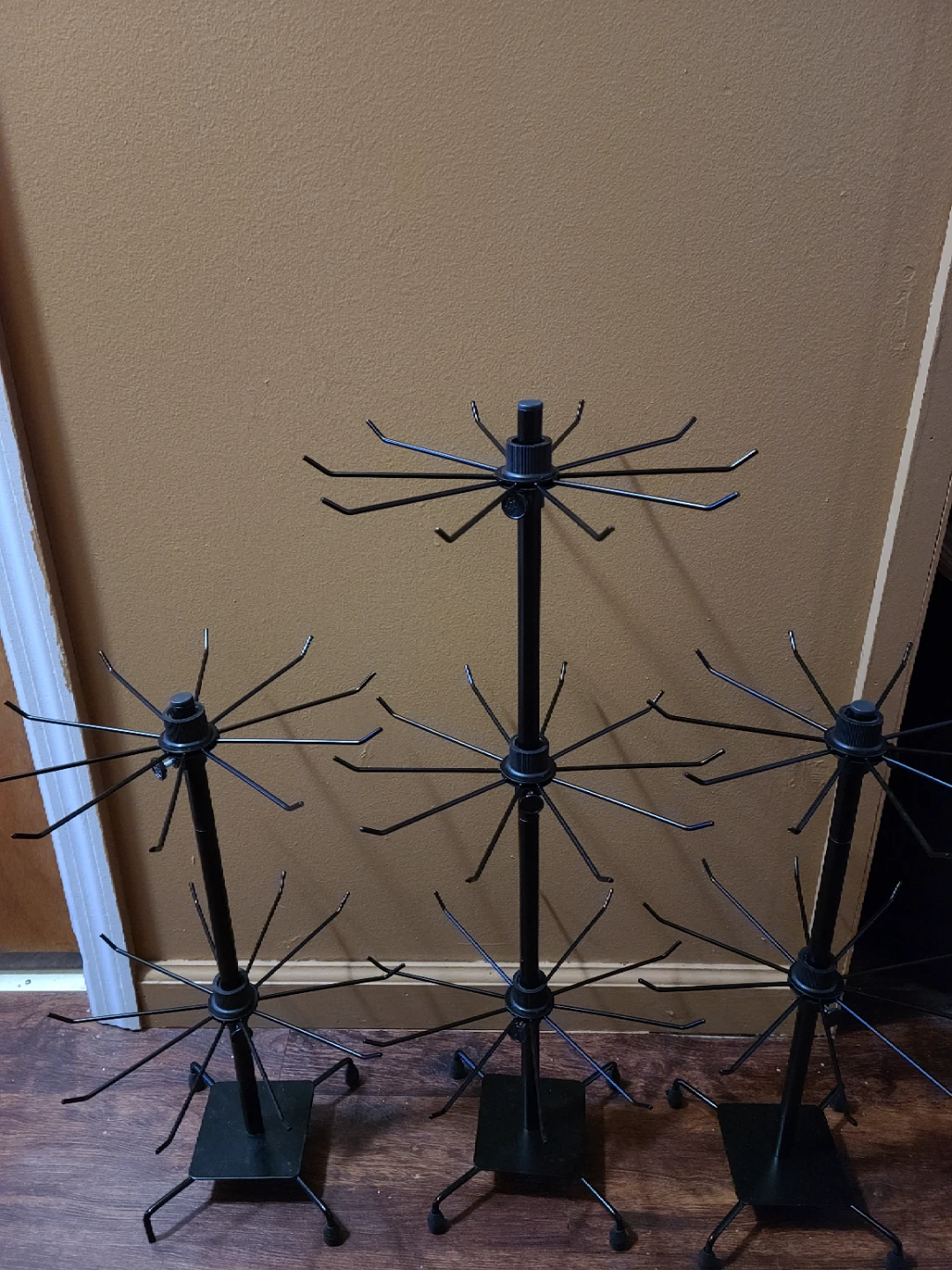 Lot of 3 Black Rotating Display Stands for Jewelry/Accessories