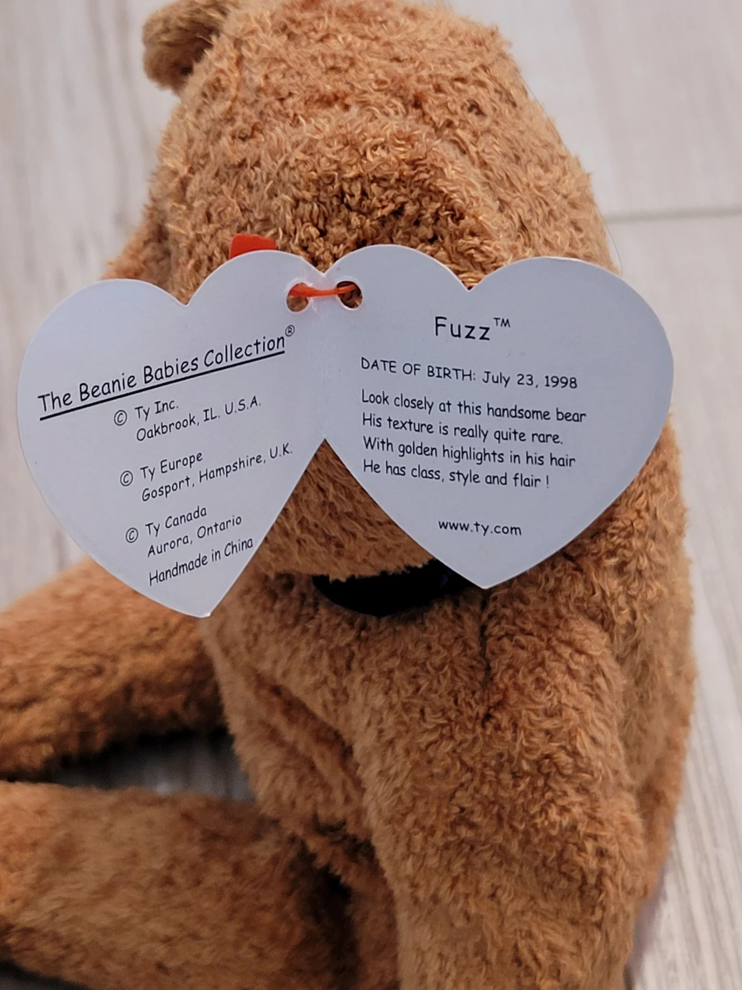 Ty Beanie Baby Fuzz Bear 8" - photo 5