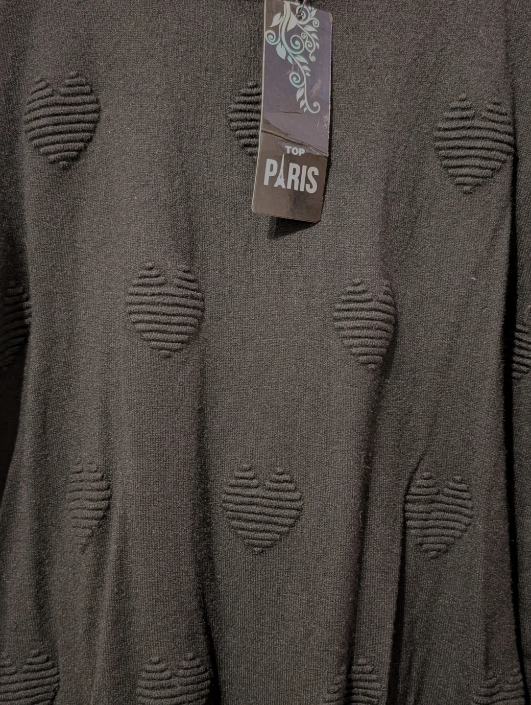 Top Paris Black Heart Sweater - photo 5