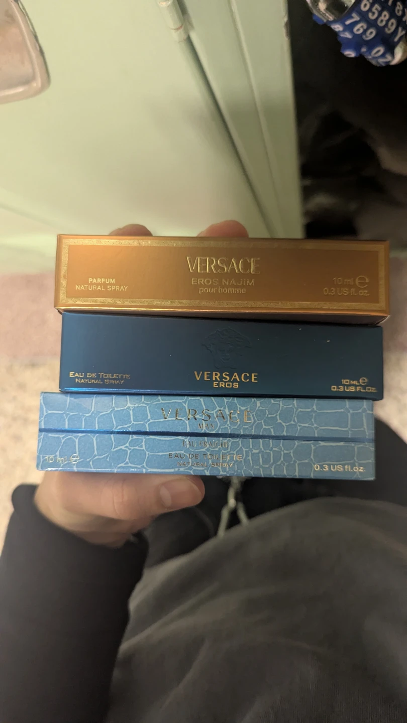 Versace Eros, Eros Najim, and pour homme set