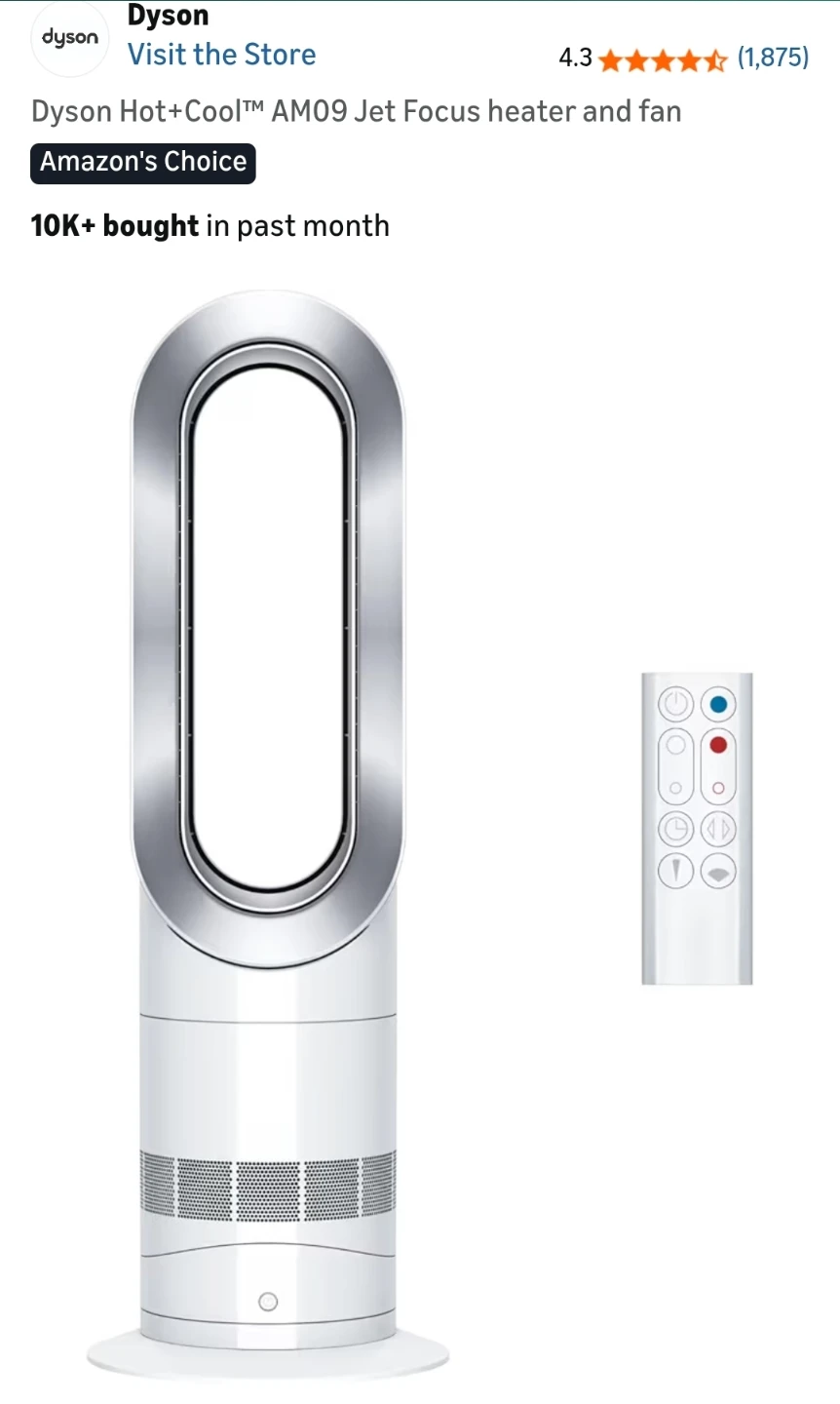 Dyson Hot+Cool™ AM09 Jet Focus heater and fan