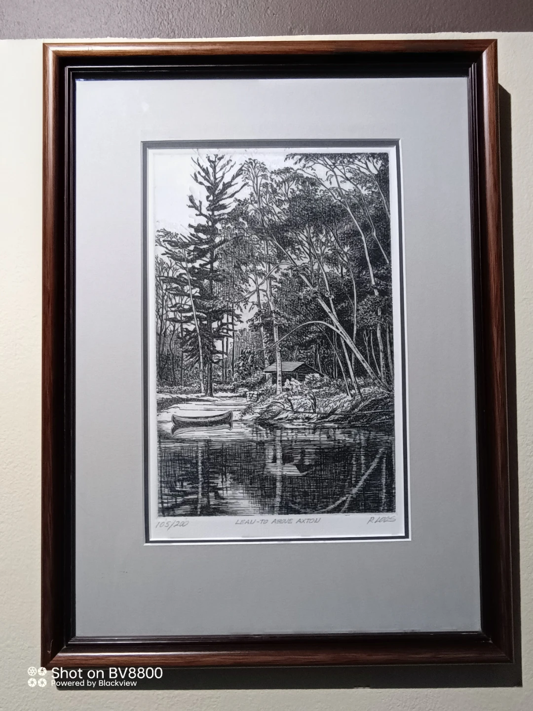 Framed Etching Print - Lean-To Above Axton by R. Loos