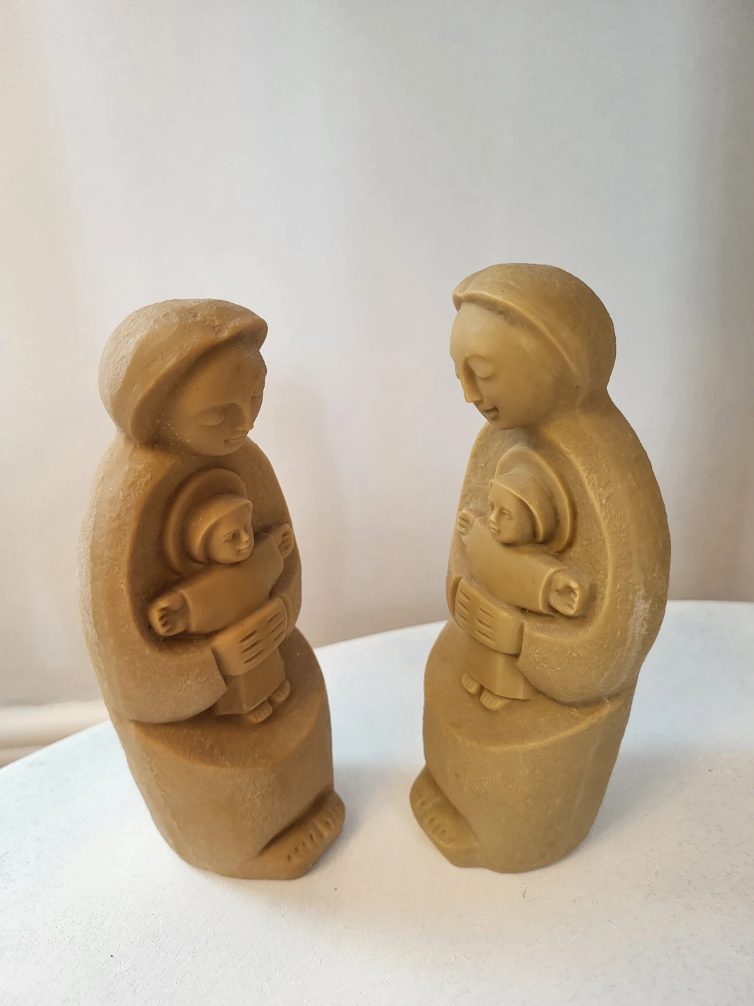 Hand Carved Mother and Child Statues - photo 2