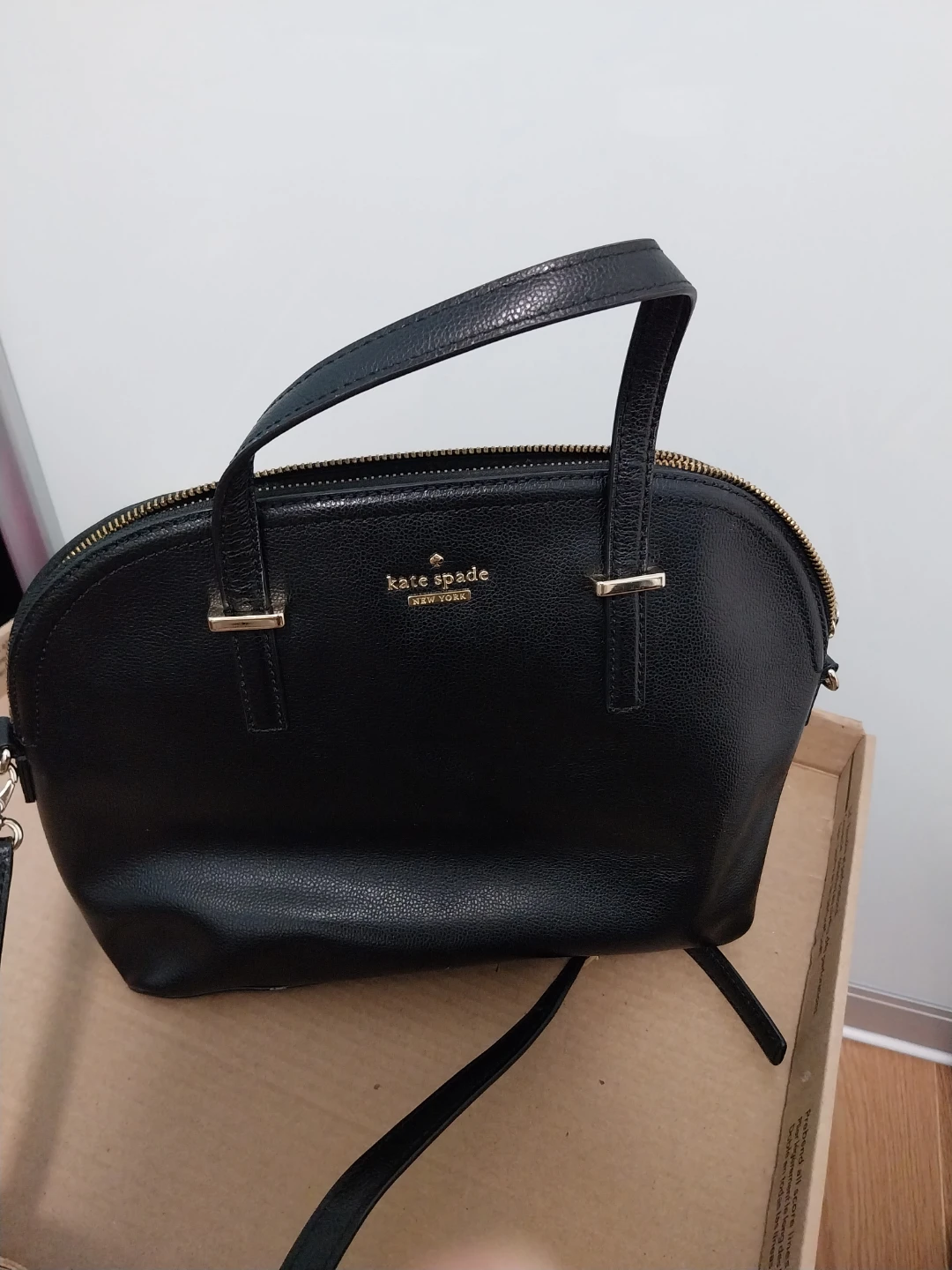 Kate Spade Black Leather Satchel Handbag