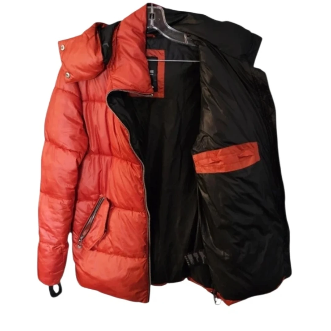 NOIZE Burnt Orange Unisex Vegan Puffer Jacket w Hood - photo 4