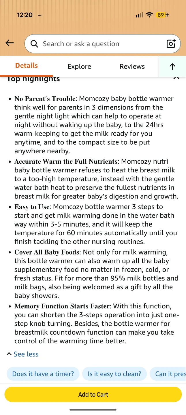 Momcozy Bottle Warmer - Like New! - photo 4