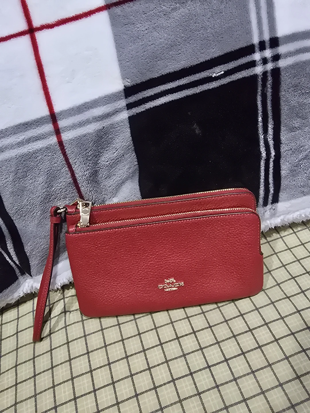 Coach Double Zip Wristlet - Red - photo 2