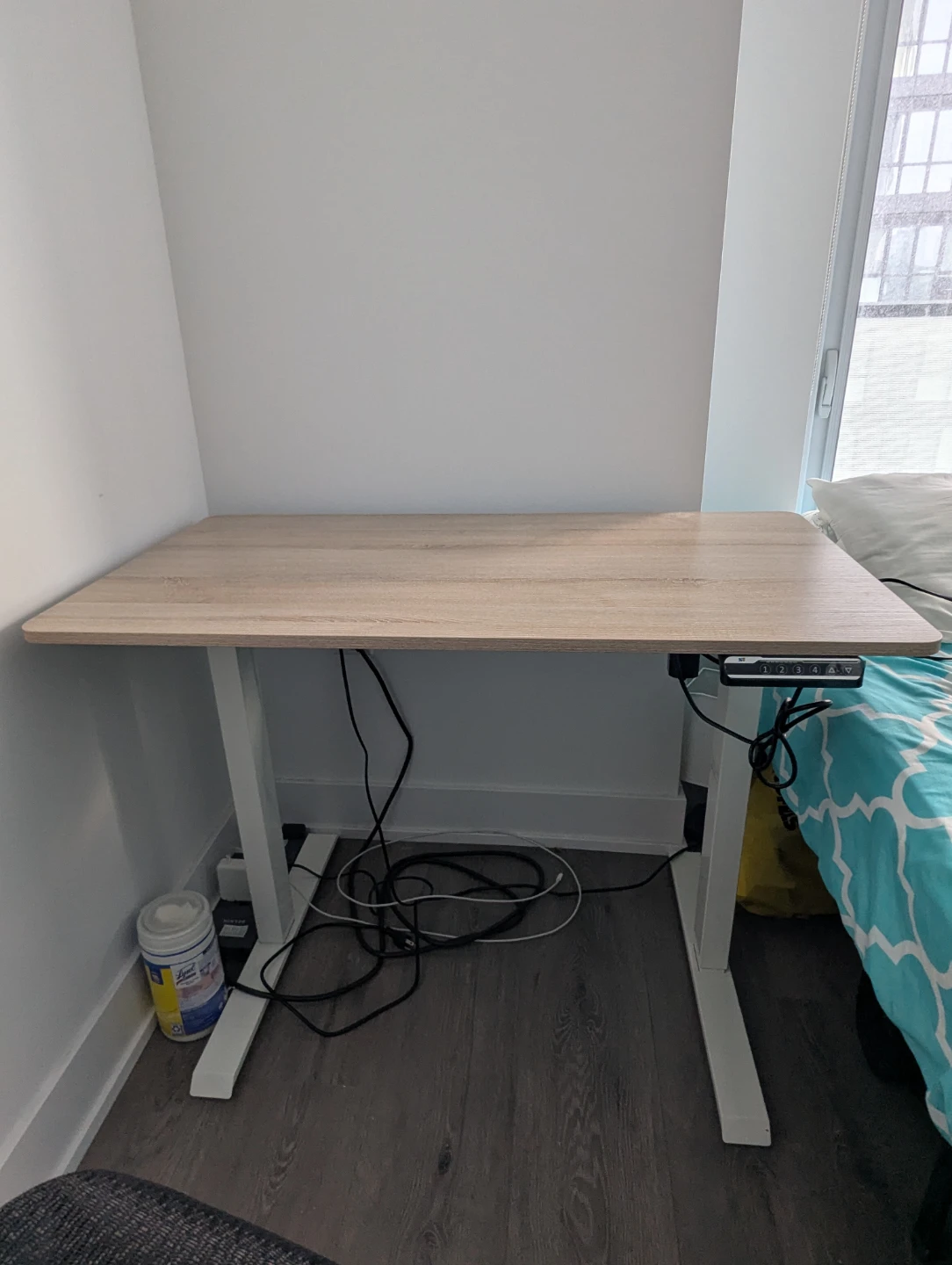 40 inch SHW Adjustable Standing Desk - Wood Grain Top