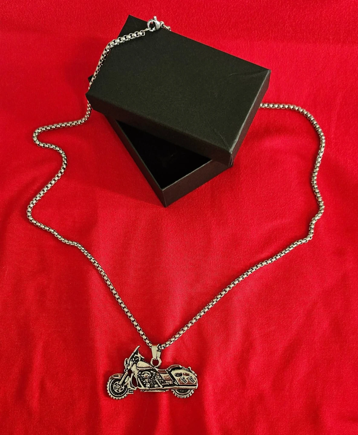 NEW! Stainless Steel Motorcycle Necklace 23.5"