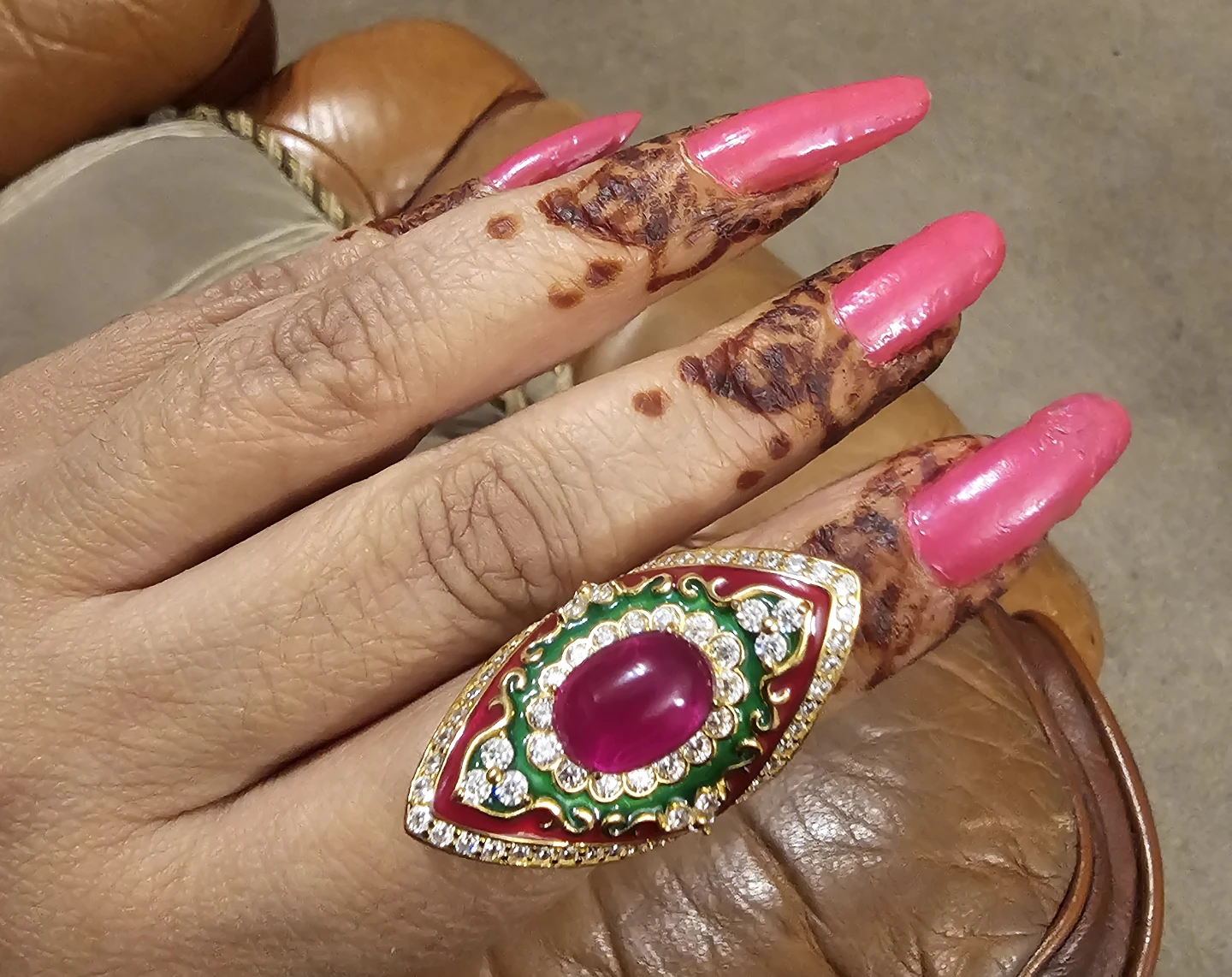 Ruby gemstone statement ring Crystals