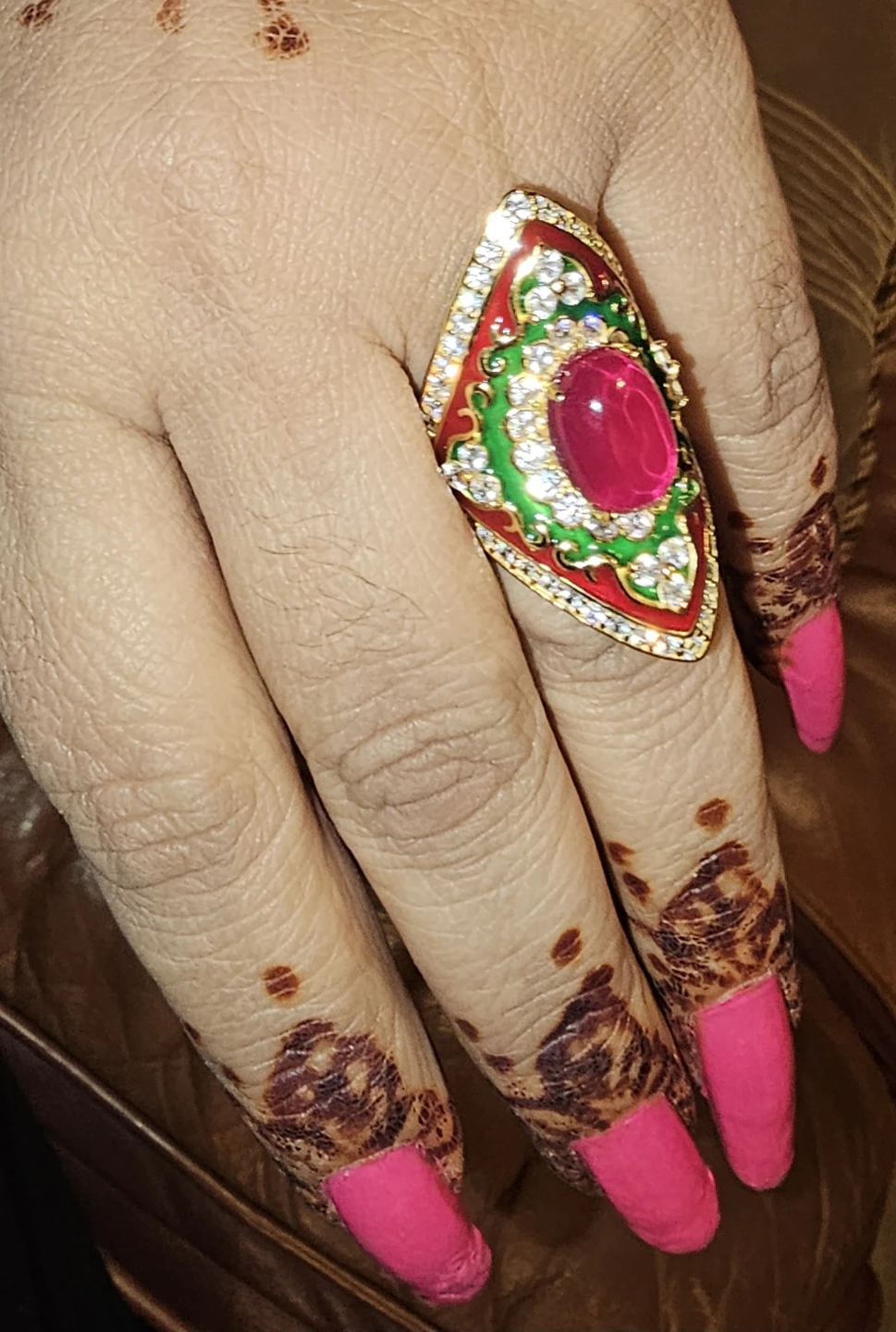 Ruby gemstone statement ring Crystals - photo 5
