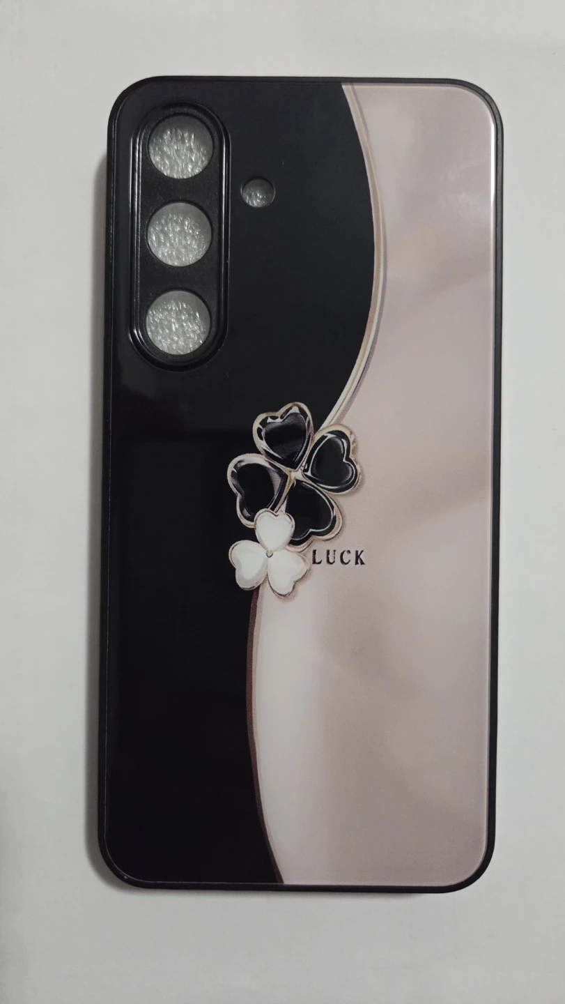 Galaxy s25 Black & Gold Phone Case with Clover - photo 4