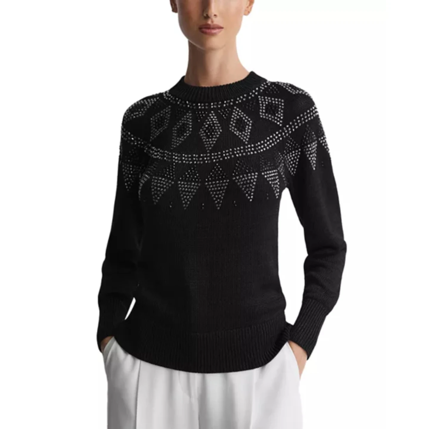 Reiss Embellished Turtleneck Sweater