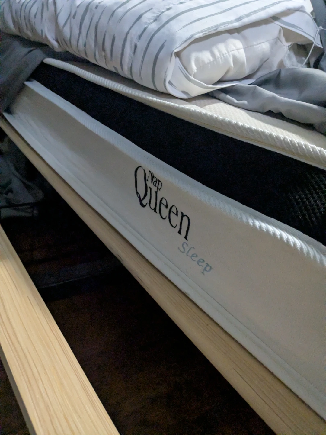 Queen Size Bed Frame with LED Headboard and matress - photo 3