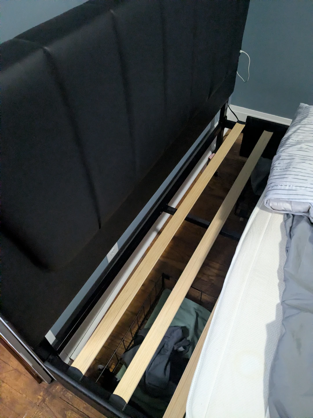 Queen Size Bed Frame with LED Headboard and matress - photo 4