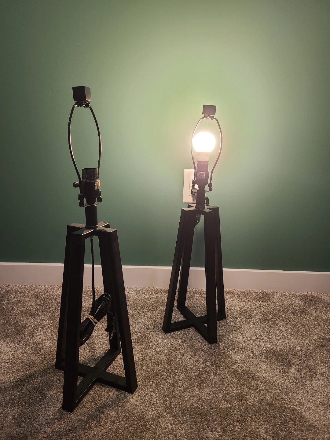Black Metal Table Lamp, 25" Tall