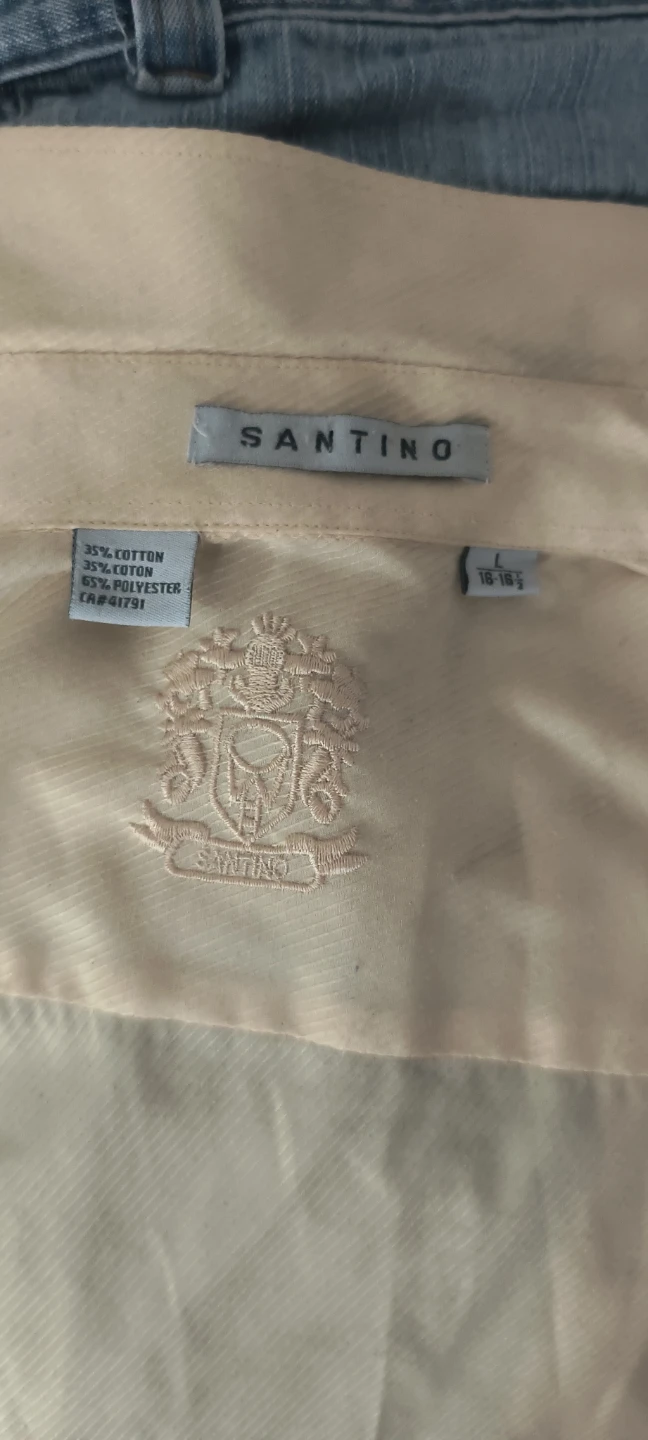 Santino Men's Dress Shirt - Cream - Size L - photo 2