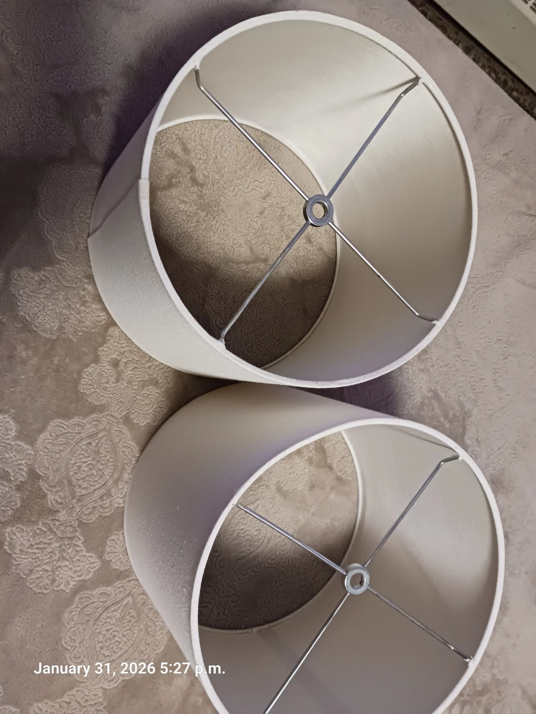 Set of 2 White Drum Lampshades