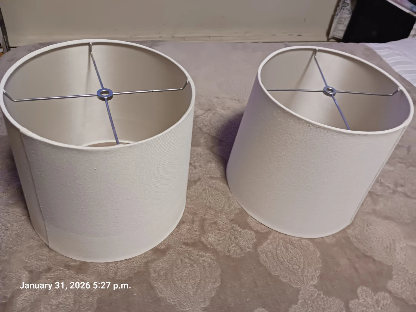 Set of 2 White Drum Lampshades - photo 2
