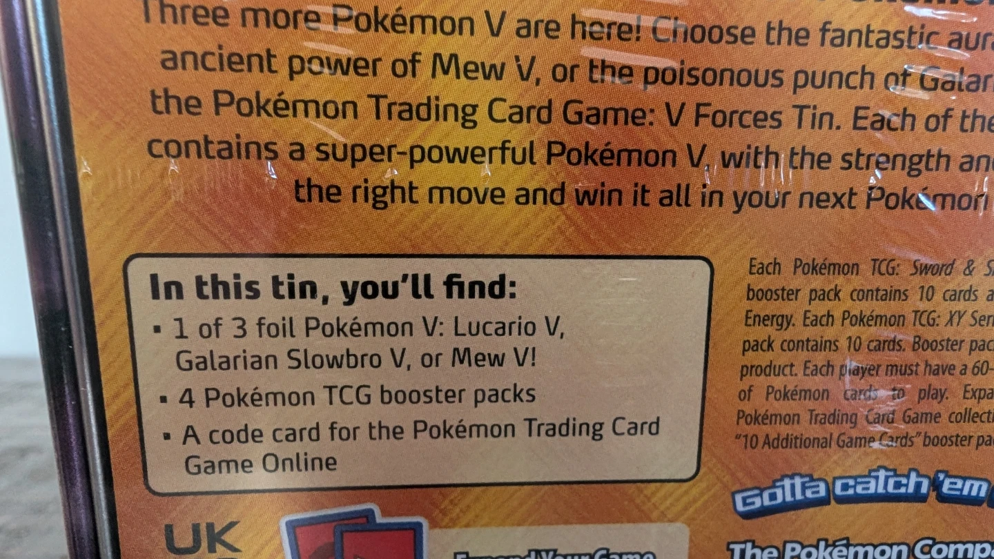 Pokémon Trading Card Game V Forces Tin - Mew V - photo 4