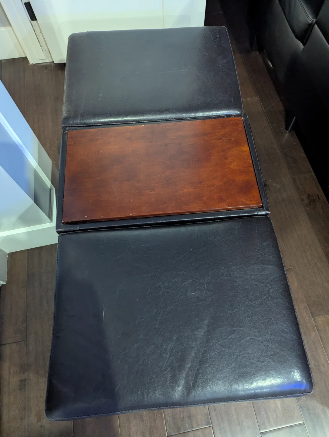 Storage Ottoman with Serving  Tray - Black 3 storage