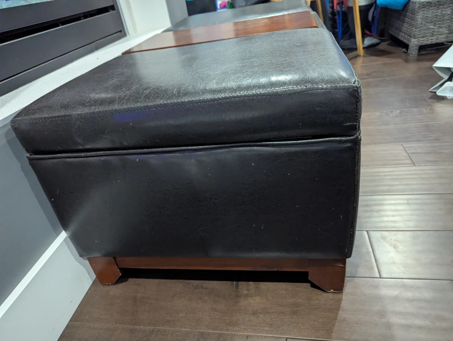 Storage Ottoman with Serving  Tray - Black 3 storage - photo 5