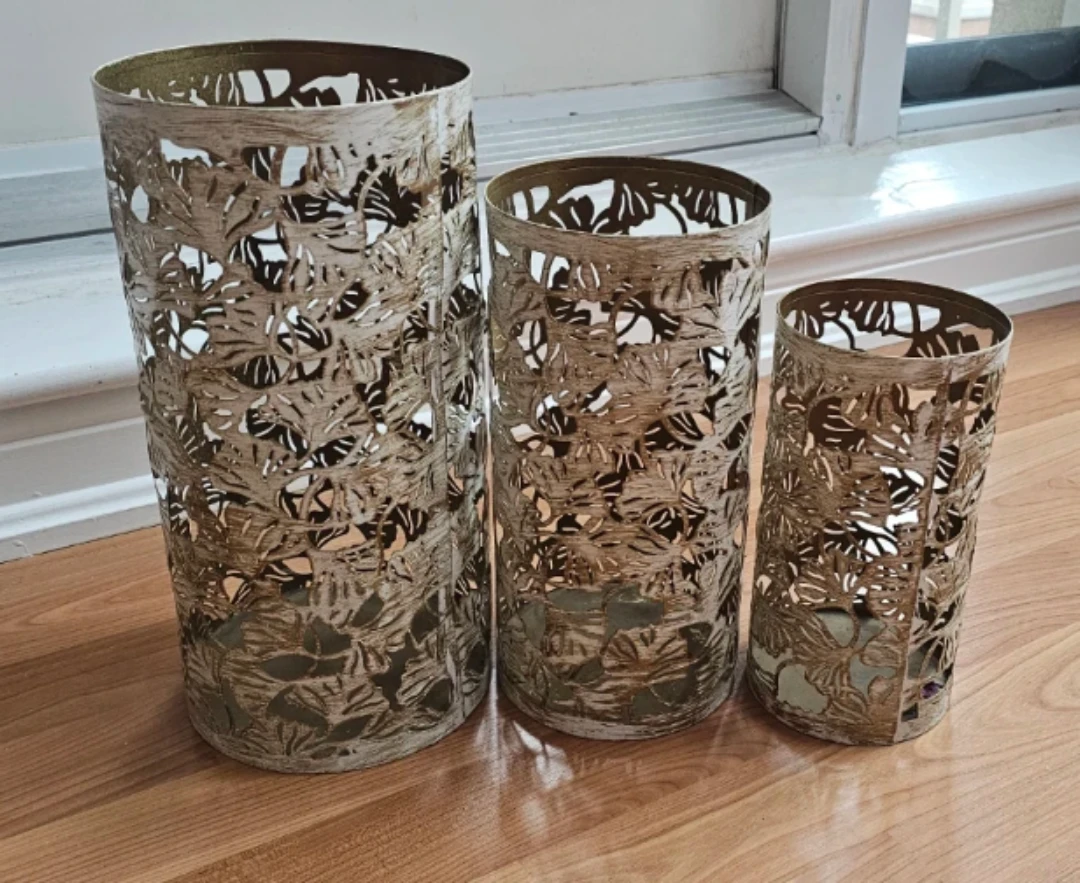 Set of 3 Metal Decorative Vases - photo 2