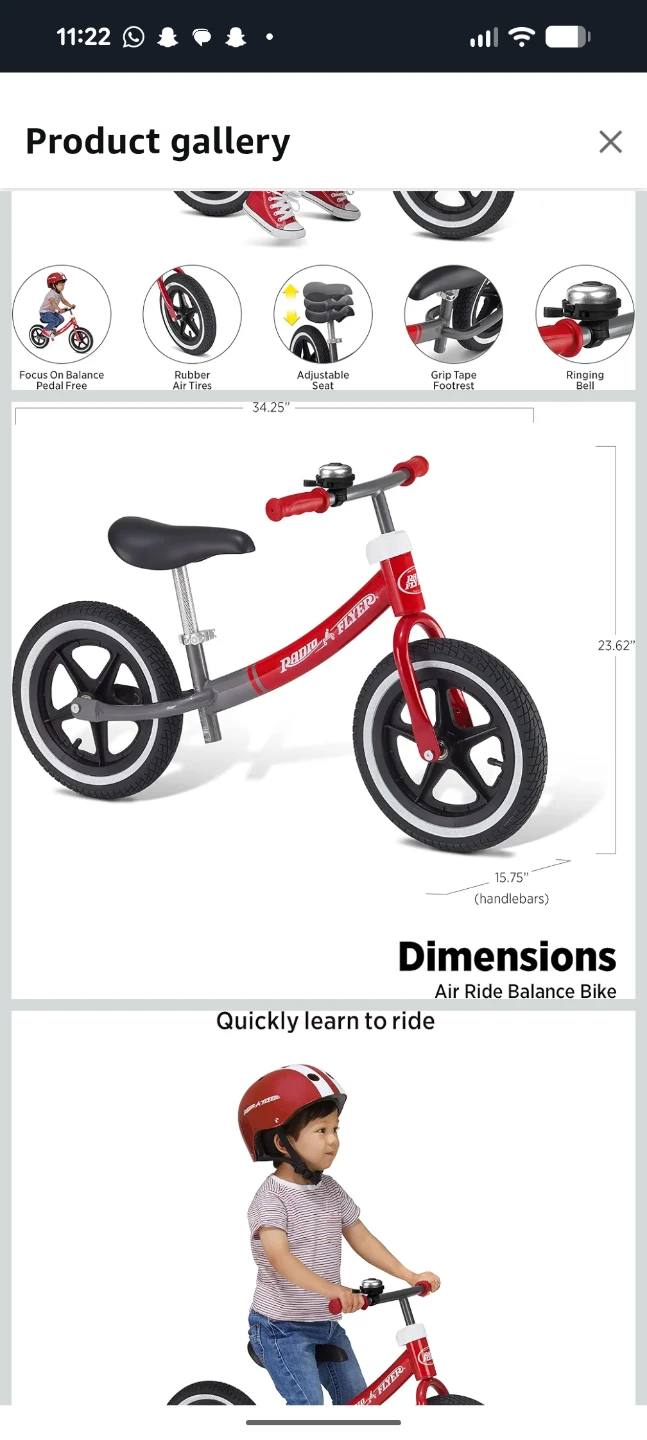 Radio Flyer Glide & Go Balance Bike - Red - photo 2