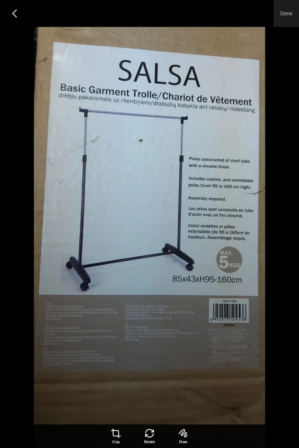 SALSA Basic Garment Trolley