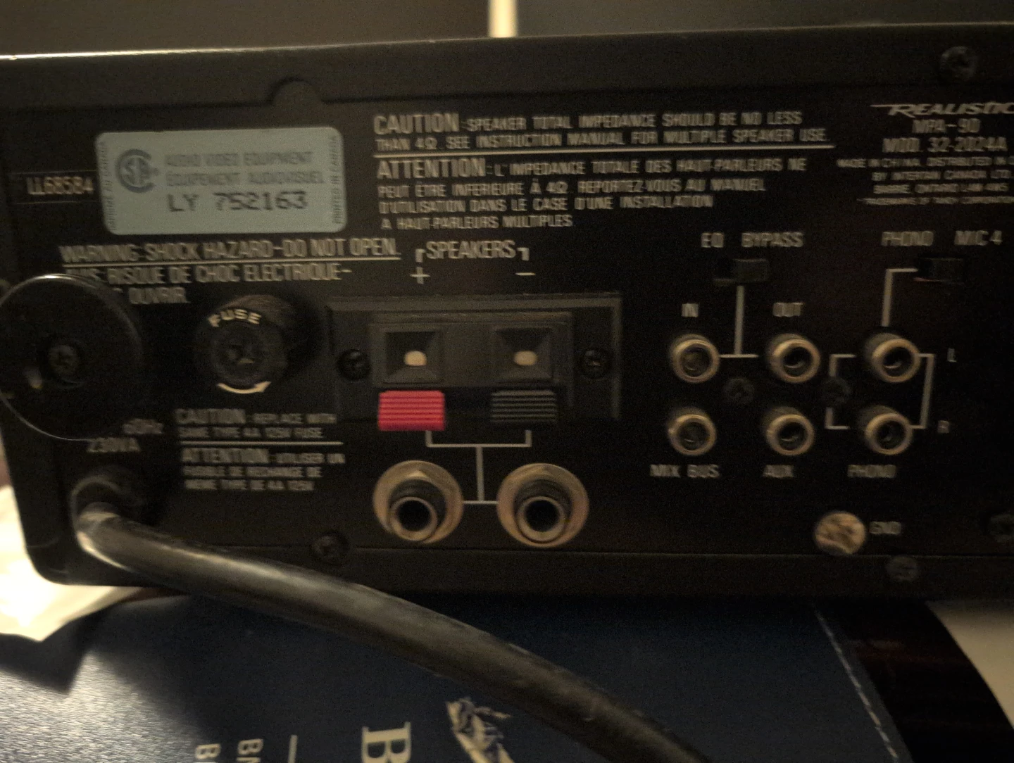 Realistic MPA-90 100 Watt Solid State P.A. Amplifier - photo 5