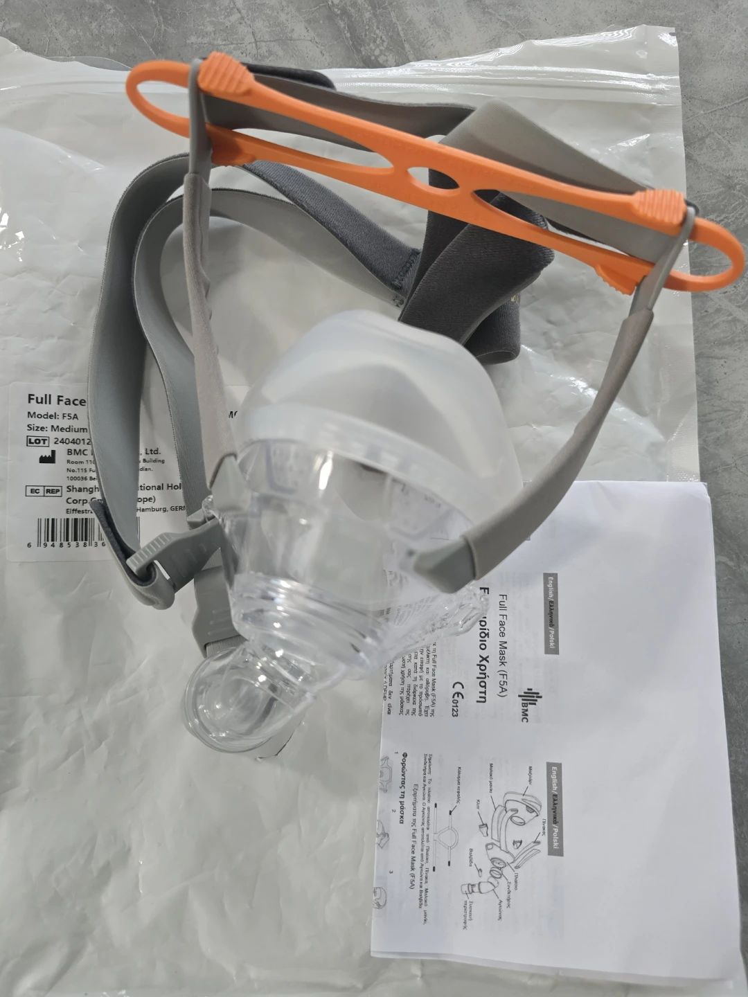 Medium- BMC F5A FULL FACE CPAP MASK WITH HEADGEAR - photo 3