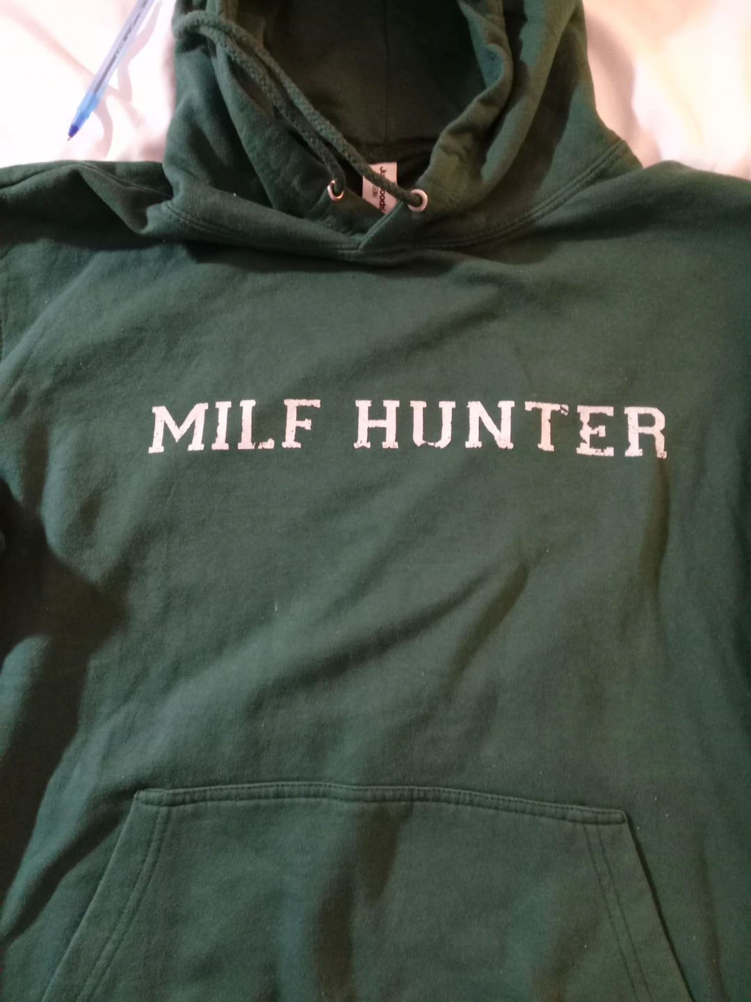 Just Hoods MILF HUNTR Hoodie - Green, Size M